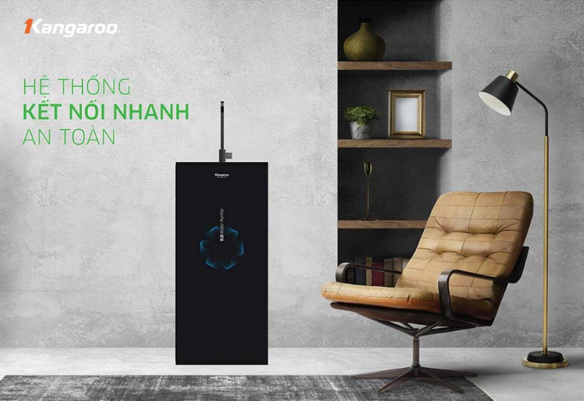 Máy lọc nước RO Kangaroo Infinity 9 lõi KG109I có hệ thống cút nối kết nối nhanh chóng, an toàn