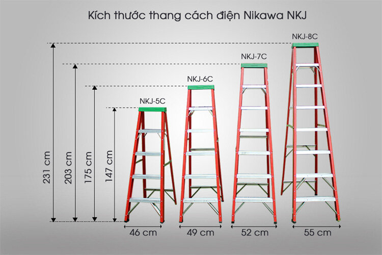 Thang cách điện chữ A Nikawa NKJ-8C