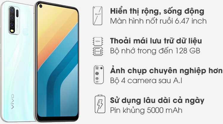 Điện thoại Vivo Y30i - 4GB RAM, 64GB, 6.47 inch