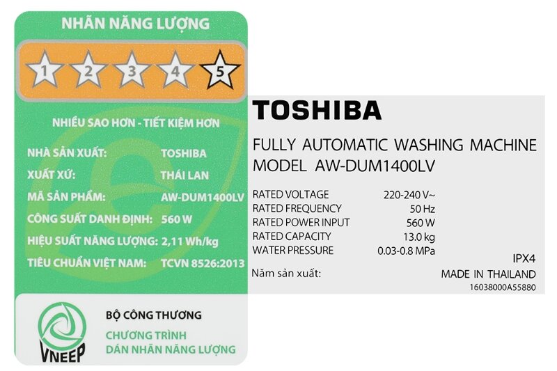 Máy giặt Toshiba AW-DUM1400LV(MK)