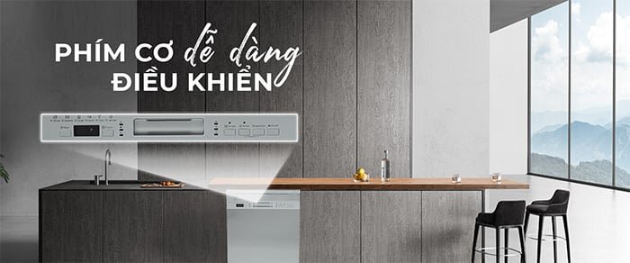 Máy rửa chén bát Nagakawa NK15D03M còn được tích hợp bảng điều khiển cơ dễ dùng