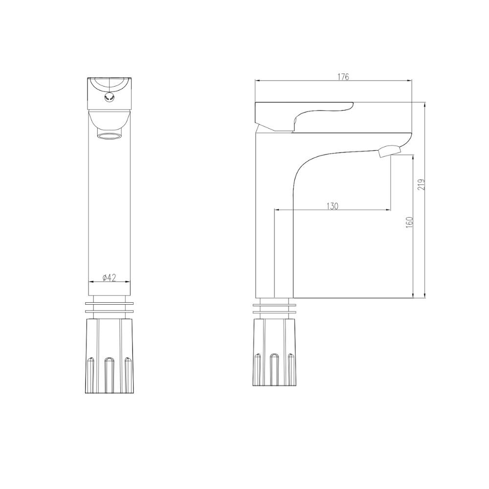 Bản vẽ kỹ thuật vòi chậu lavabo nóng lạnh JOMOO 32160-139/1B1-Z