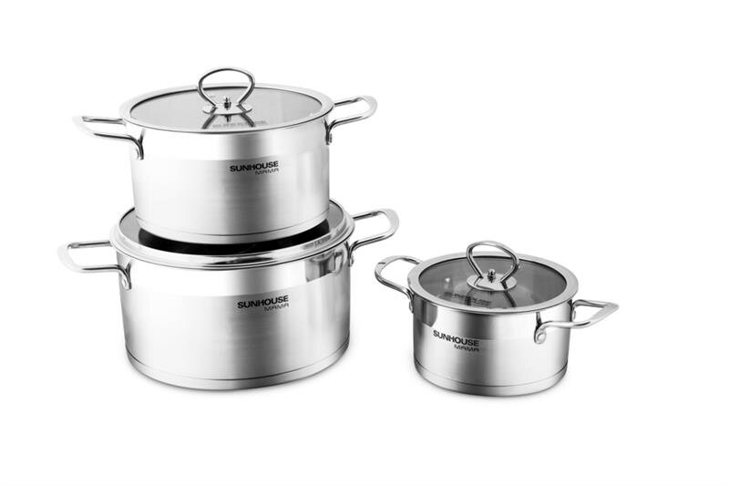 Bộ nồi Inox 5 đáy Sunhouse Mama SH784 (16 - 20 - 24cm)