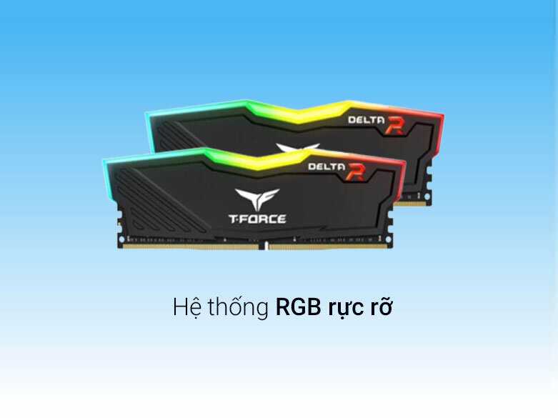 Ram Team T-Force Delta Black RGB 8GB| Hệ thống RGB