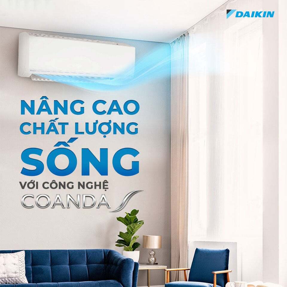 Công nghệ luồng gió Coanda và đảo gió 3D Máy lạnh Daikin 2 HP FTKF50ZVMV