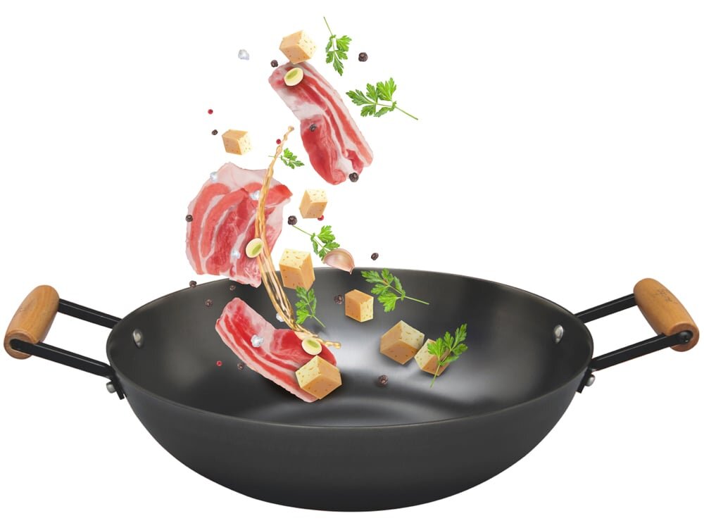 Lòng chảo sâu chống văng thực phẩm Chảo gang sâu lòng