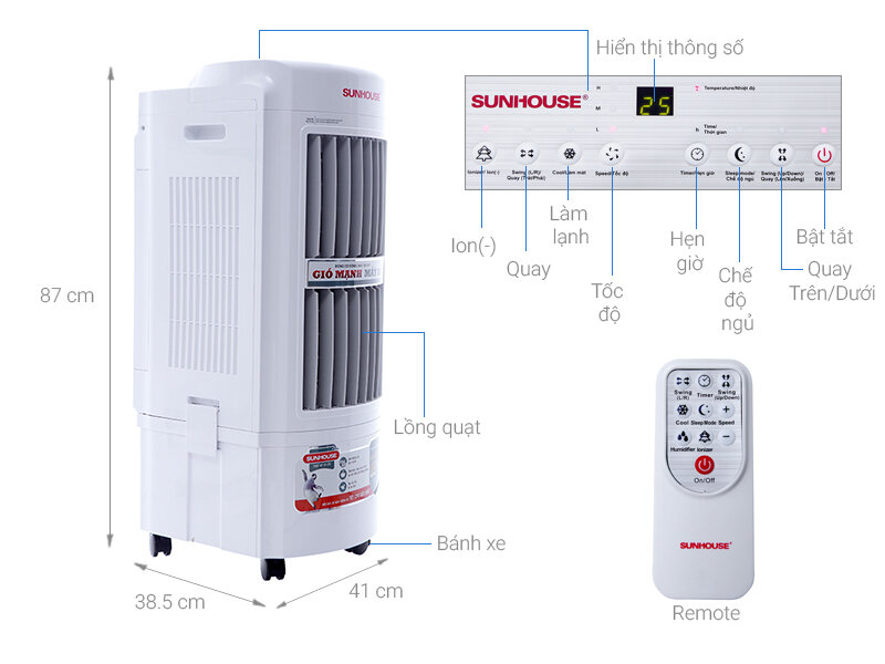 Quạt điều hòa không khí Sunhouse SHD7722 Quạt điều hòa không khí Sunhouse SHD7722