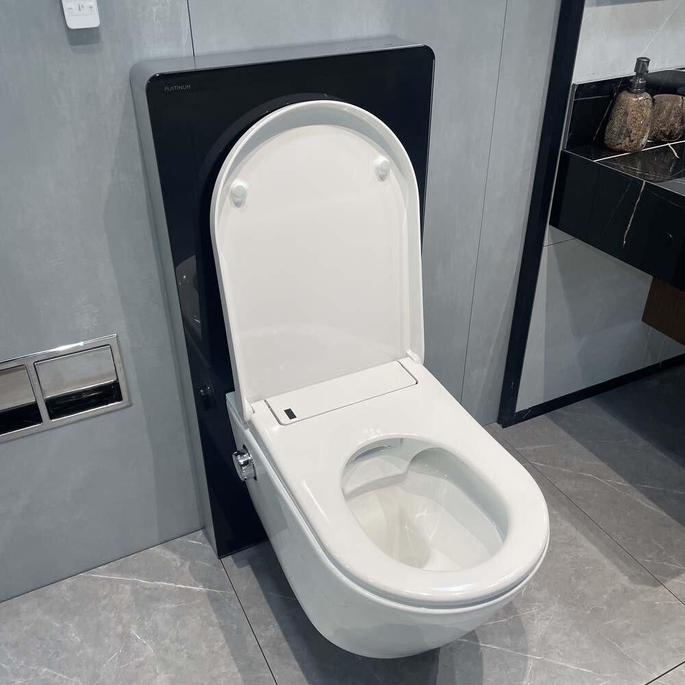 Đặc điểm nổi bật của bồn cầu treo tường thông mịnh G-Smart Viglacera Platinum P.16.320-B kính đen
