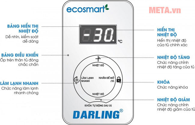 Tủ đông Darling 460 lít S-Inverter DMF-4699 WSI-2 Tủ đông Darling 460 lít S-Inverter DMF-4699 WSI-2
