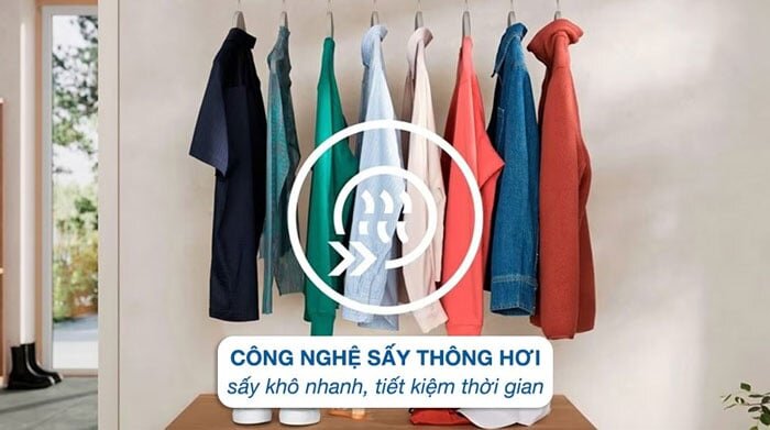 Công nghệ sấy thông hơi trên máy sấy thông hơi Electrolux UltimateCare EDV904N3SC 