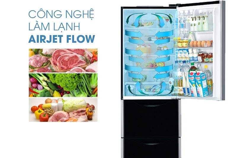 Tủ lạnh 3 cánh Hitachi R-FSG38FPGV (GBK) 375L Inverter