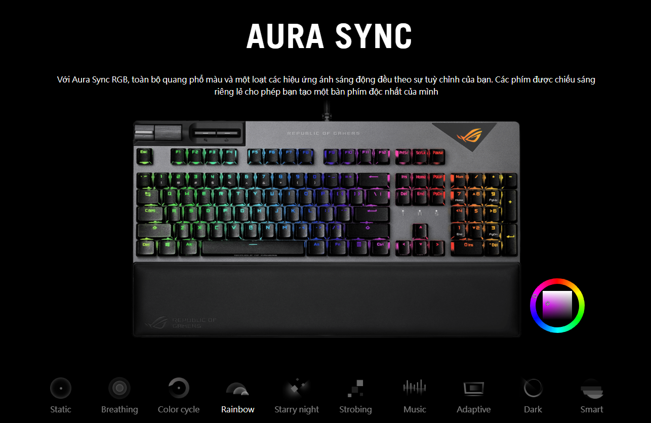 Bàn phím game Asus ROG Strix Flare II NX (Red sw) (XA08) 8