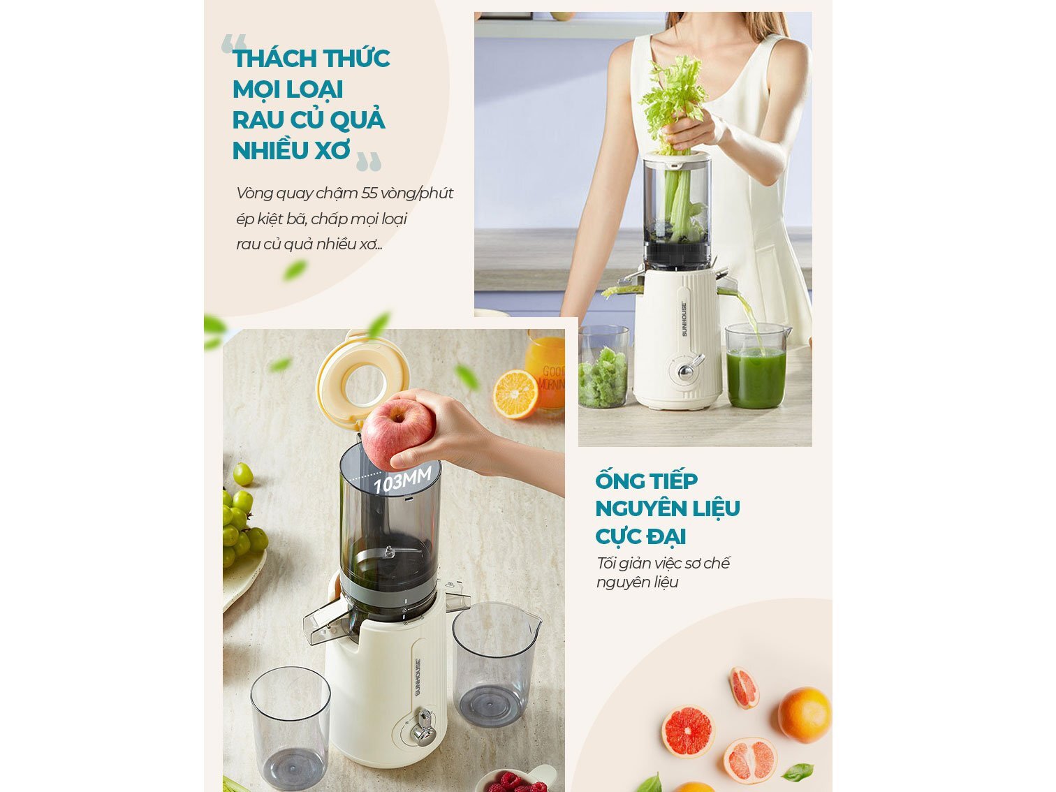 Máy ép trái cây Sunhouse SHD5516