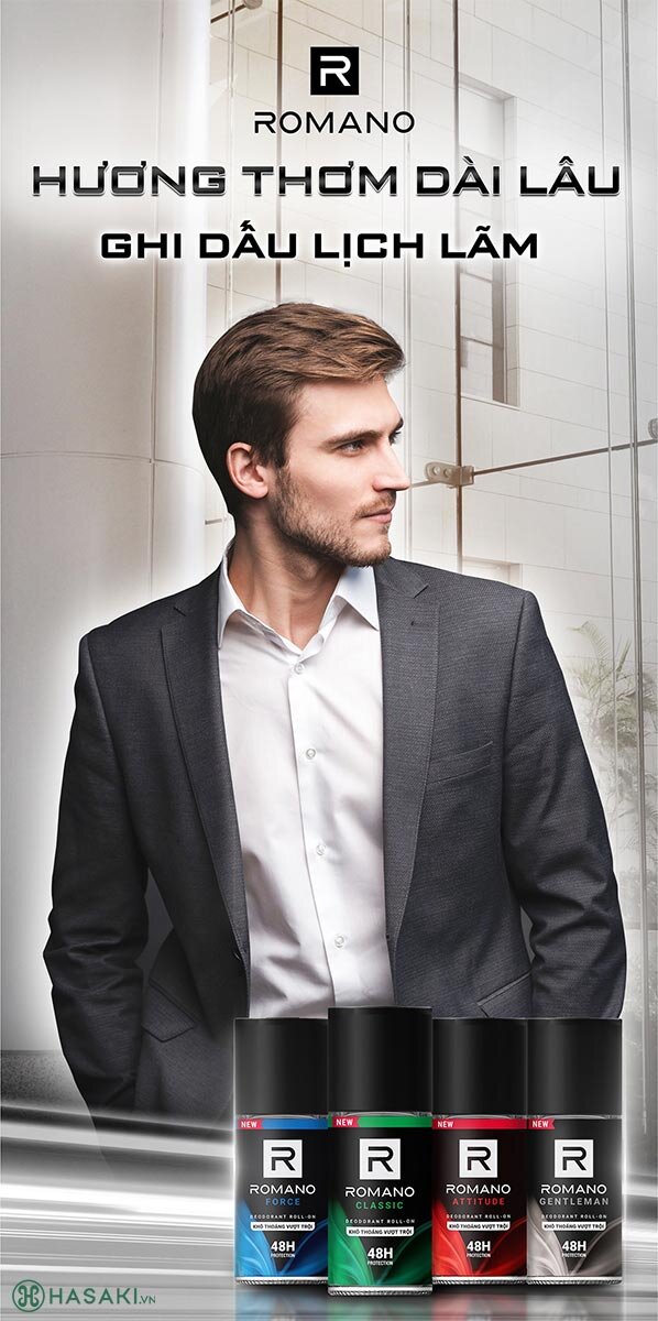 Lăn Khử Mùi Romano Hương Nước Hoa 50ml