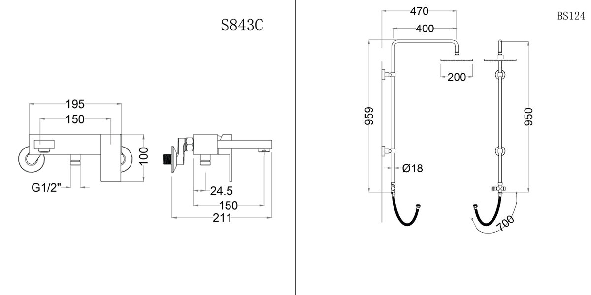 Đặc điểm nổi bật bộ sen cây tắm đứng nóng lạnh Caesar BS124 + S843C