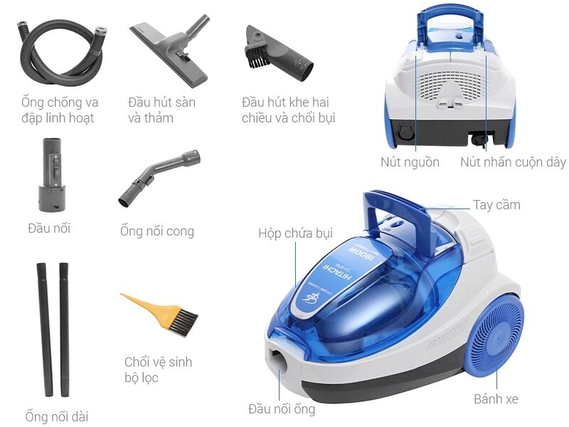 Máy hút bụi Hitachi CV-SF18 - 1.6 lít, 1800W