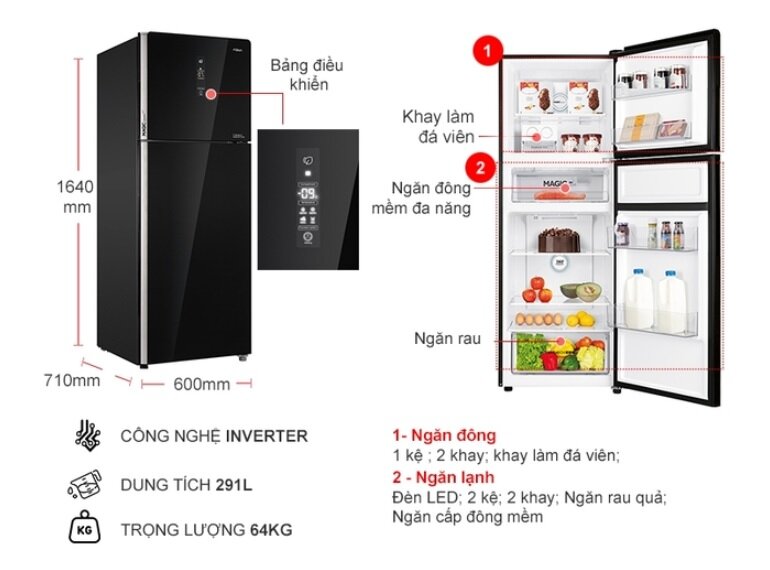  Thiết kế tủ lạnh Aqua AQR-T329MA hiện đại, sang trọng