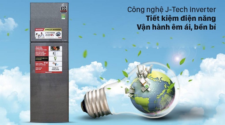 Tủ lạnh Sharp Inverter 253 lít SJ-X282AE-DS 3 Tủ lạnh Sharp 253 lít SJ-X282AE-DS được trang bị công nghệ inverter