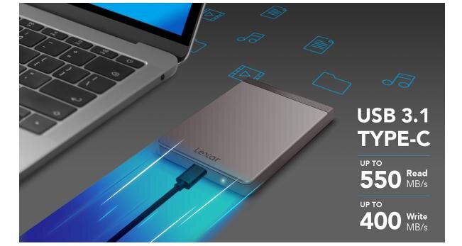 Ổ cứng di động SSD Lexar SL200 1TB USB3.1 TypeC (LSL200X001T-RNNNG) 2