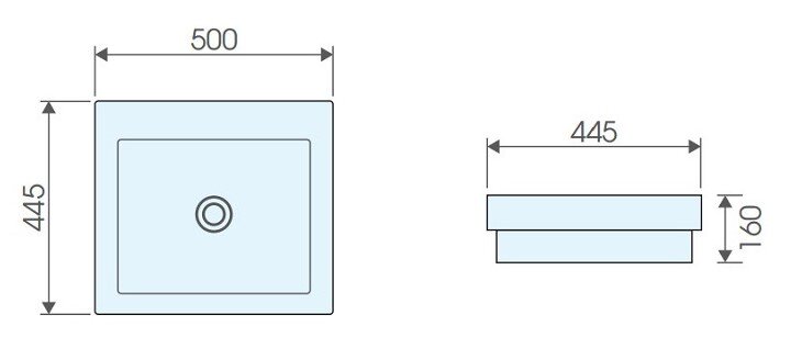 Bản vẽ kỹ thuật chậu rửa lavabo đặt bàn ATMOR AT4034A