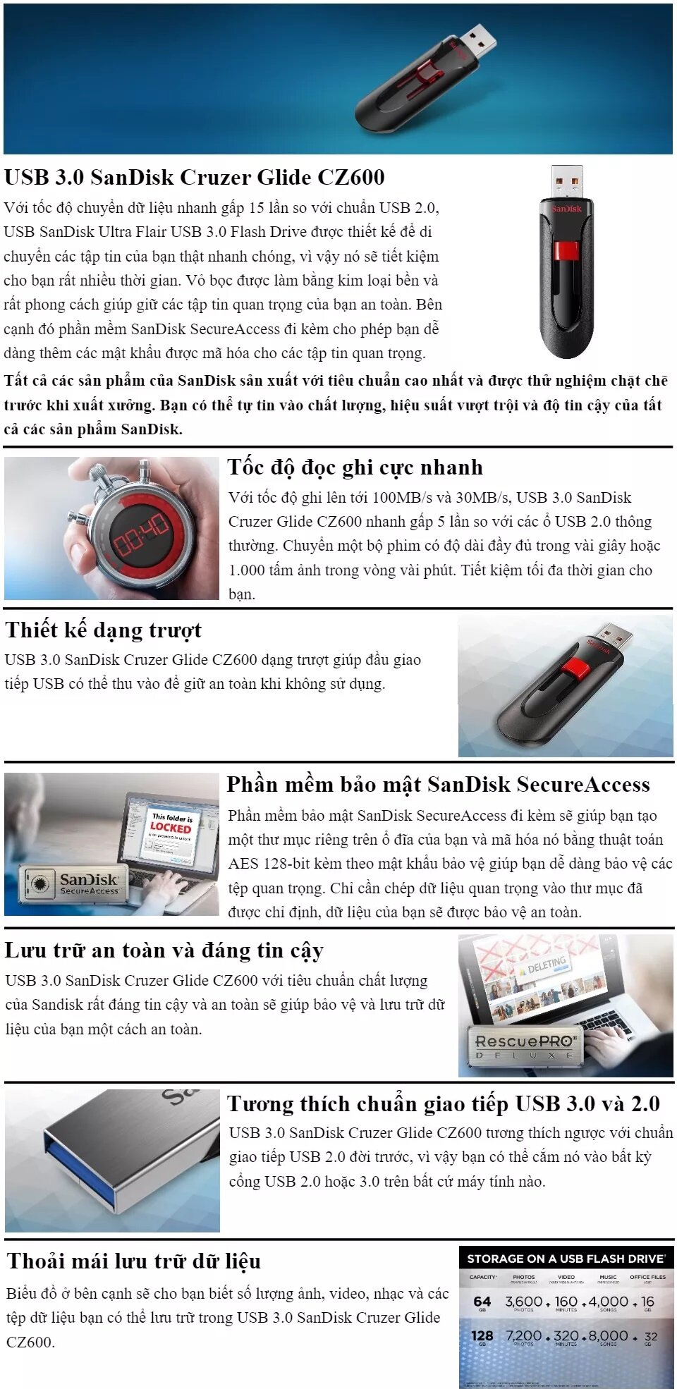 USB SanDisk CZ600  USB 3.0