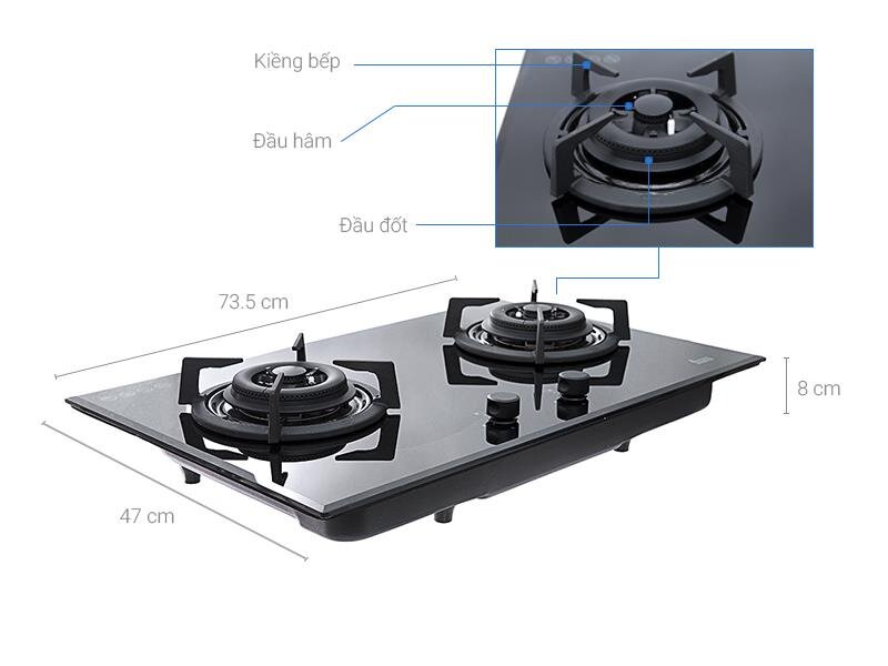Bếp gas âm Teka 4300W GK LUX 73 2G-NK Bếp gas âm Teka 4300W GK LUX 73 2G-NK