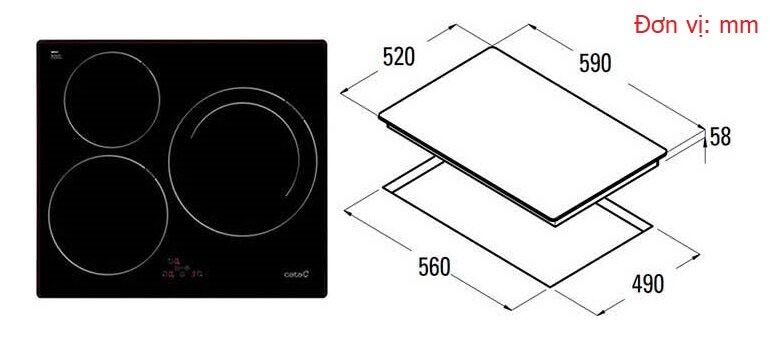 Bếp từ Cata IB 633X