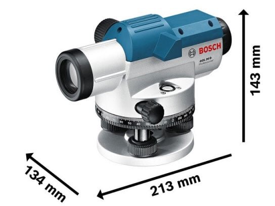 Kích thước Bosch GOL 26D 0601068000  Bosch GOL 26D 0601068000