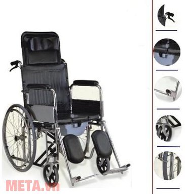 Xe lăn tay có bô và ngả nằm Lucass X8C