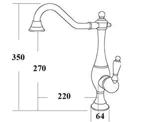 Vòi rửa bát nóng lạnh bằng đồng Kanly GCC06