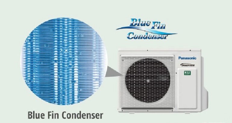 Điều hòa nối ống gió Panasonic Inverter 20500 BTU 1 chiều S-1821PF3H/U-21PR1H5 có dàn tản nhiệt màu xanh