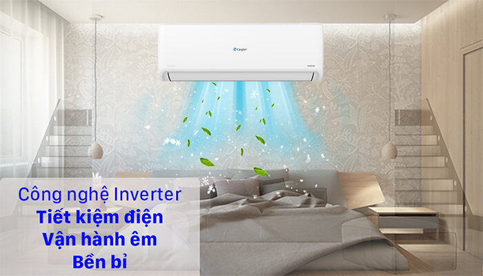 Điều hòa Casper 12000 BTU 1 chiều Inverter GC-12IS33 với công nghệ i - Saving Inverter tiết kiệm điện.