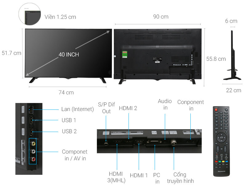 Smart Tivi Skyworth 40 inch 40S810
