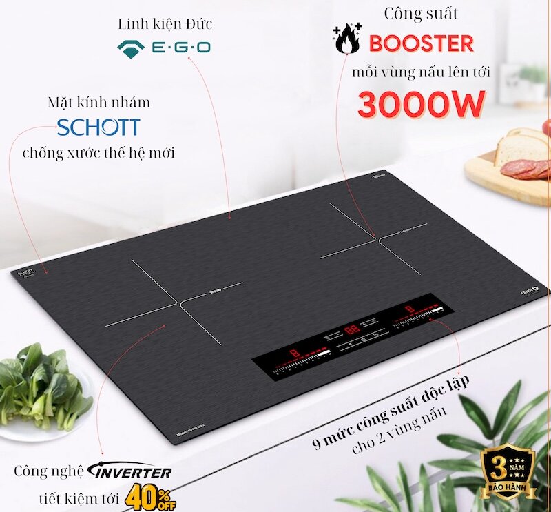 Bếp từ Fandi FD-PID939G trang bị tính năng an toàn vượt trội