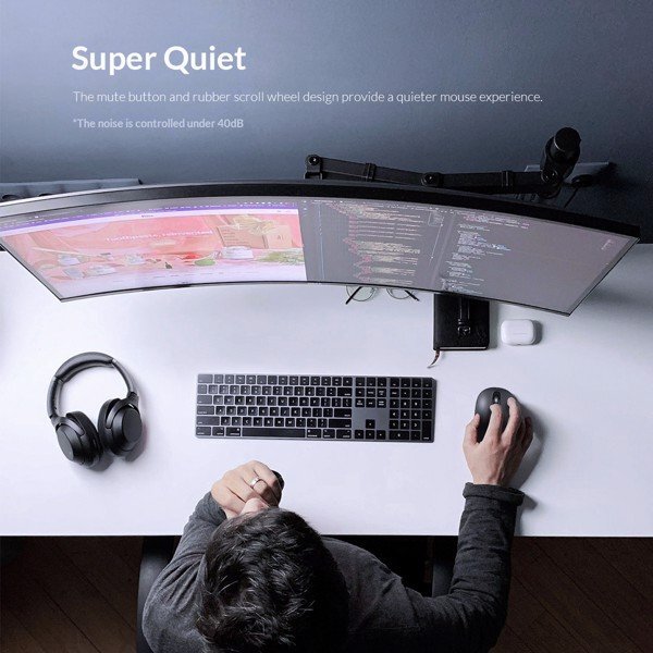 Chuột Không dây Orico WDM-V2C (USB/đen) 2