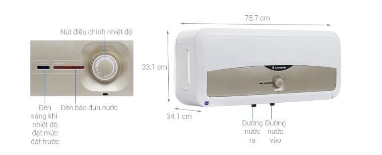 Thiết kế bình nóng lạnh Ariston SL 30R 2.5 FE hiện đại, sang trọng, nâng tầm không gian tắm