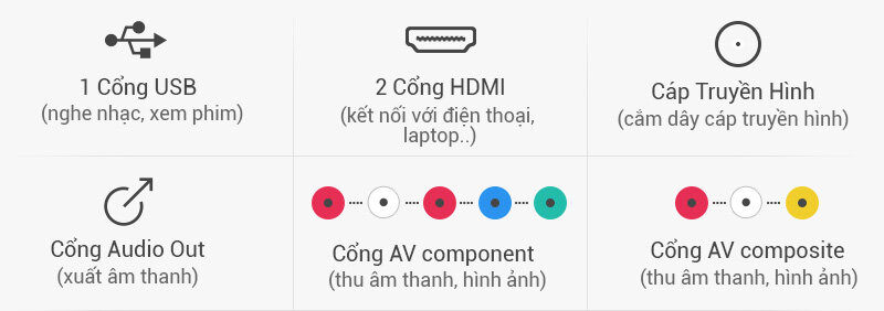 Tivi LG 43 inch 43LH540T - Kết nối Tivi LG 43 inch 43LH540T - Kết nối
