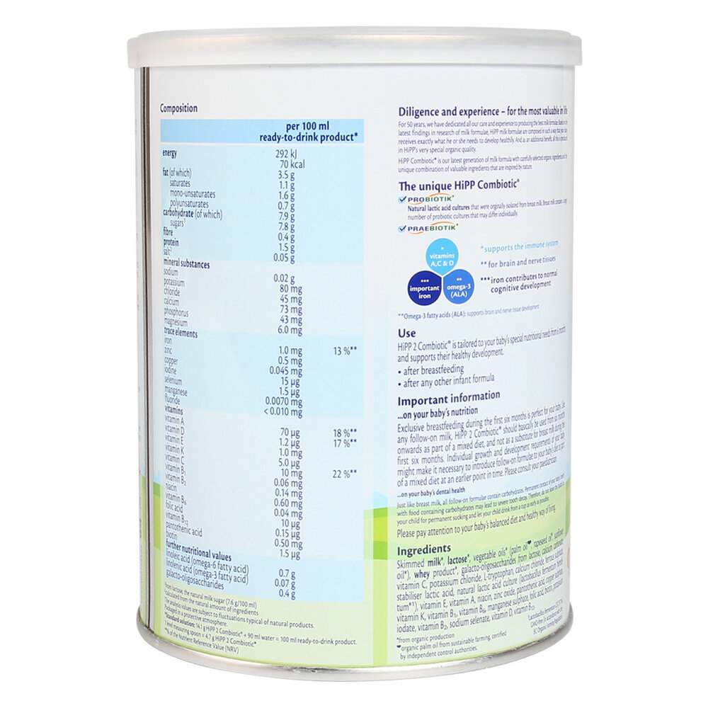 Sữa Hipp số 2 Combiotic Organic 350g  Sữa Hipp số 2 Combiotic Organic 350g