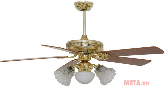 Quạt trần đèn chùm cánh gỗ Kim Thuận Phong NP509 - 5 cánh