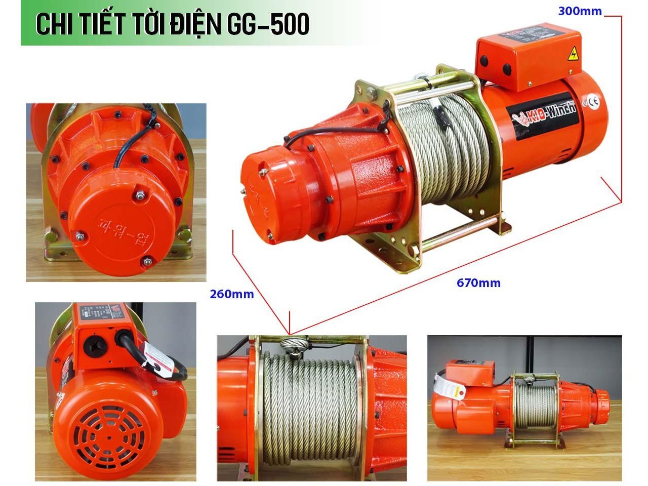 Máy tời nhanh xây dựng KIO Winch GG-500 Máy tời nhanh xây dựng KIO Winch GG-500