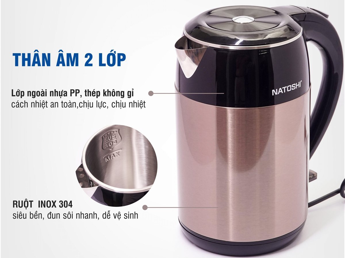 Ấm siêu tốc Natoshi NS-08 ấm siêu tốc Natoshi NS-08