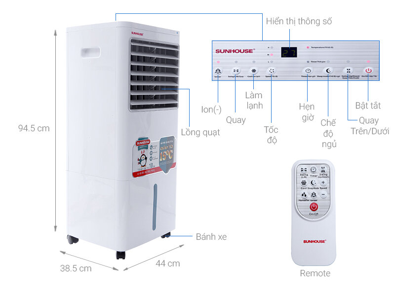 Quạt điều hòa không khí Sunhouse SHD7714