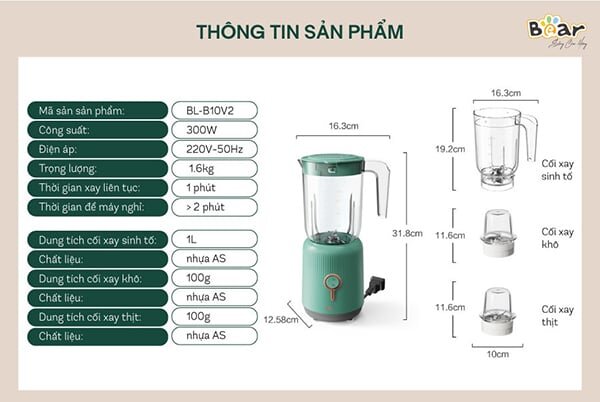 Máy xay ăn dặm 3 cối  