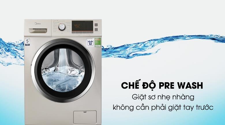 Máy giặt 9 kg Midea MFC90-D1401 Sấy 6kg Giặt nước nóng