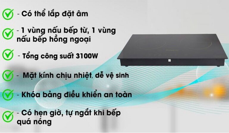 Bếp hồng ngoại âm 2 vùng nấu Kangaroo KG495I