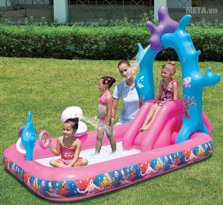 Bể phao liên hoàn cầu trượt hình công chúa Bestway 91051