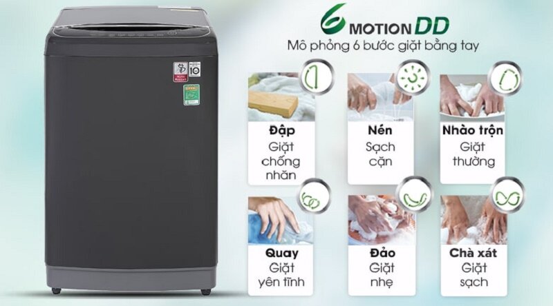 Máy giặt LG Inverter 11 kg TH2111DSAB công nghệ 6 motion