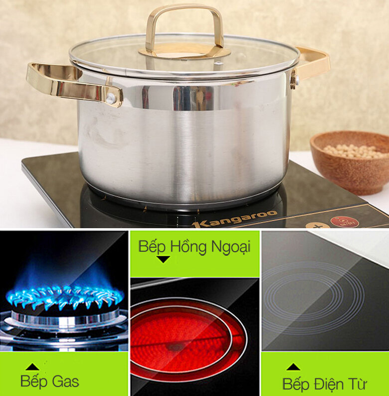 Nồi inox 3 đáy 22 cm Kangaroo KG159 Nồi inox 3 đáy 22 cm Kangaroo KG159