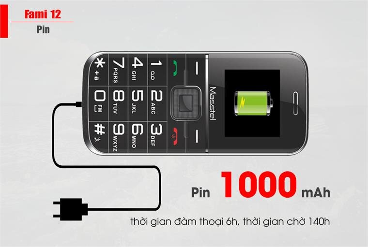 Điện thoại Masstel Fami 12 Navy Điện thoại Masstel Fami 12 Navy