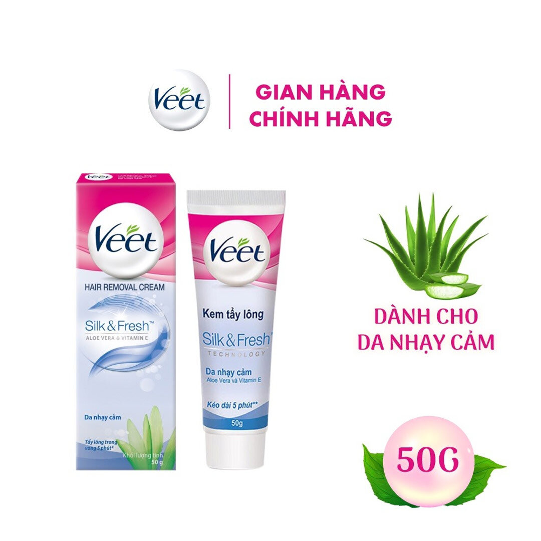Kem Tẩy Lông Veet Silk & Fresh Aloe Vera & Vitamin E hiện đã có mặt tại Hasaki